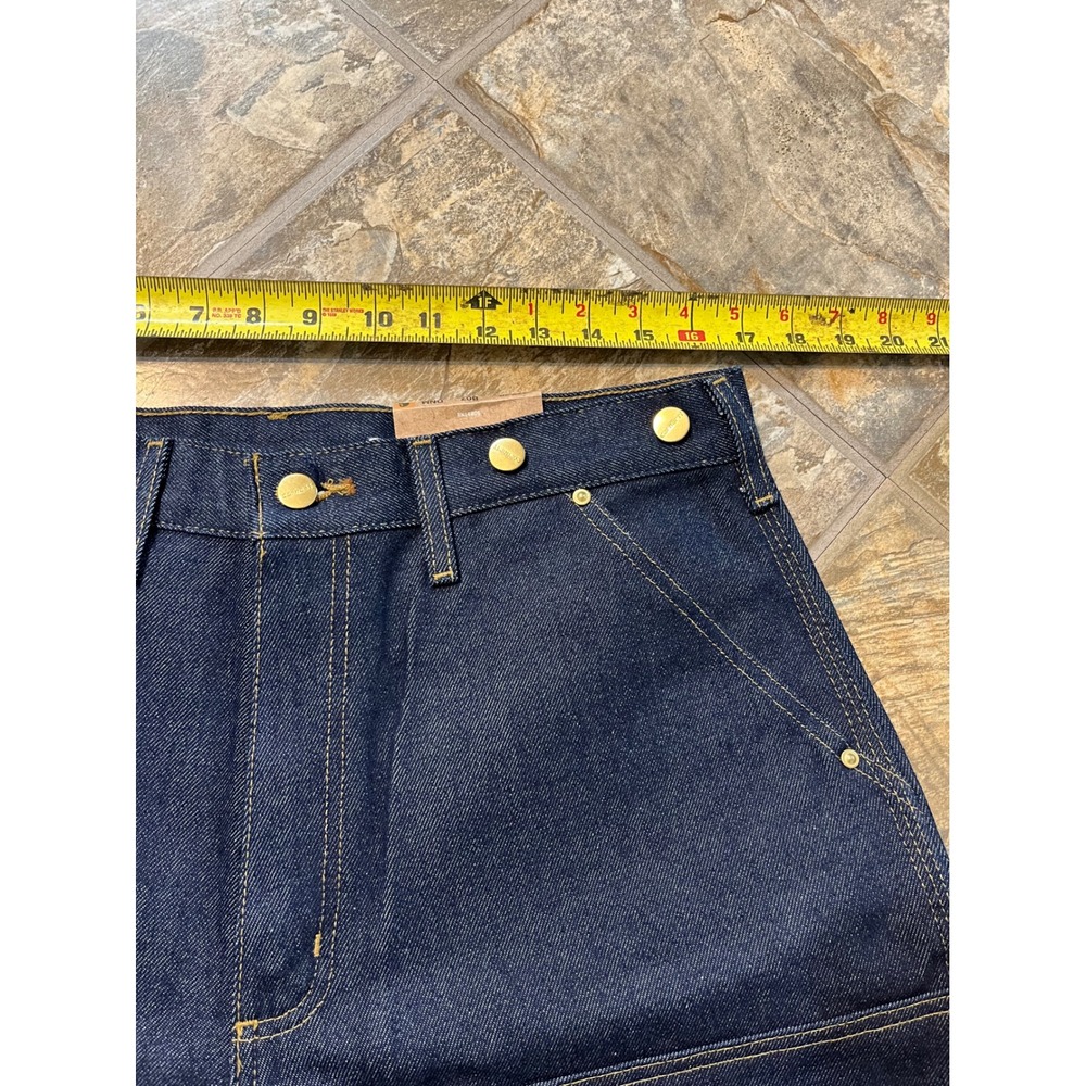 Carhartt Logger Dungarees Men 34x30 Blue NEW Double Front B07 DNM Work Pants - Picture 7 of 10